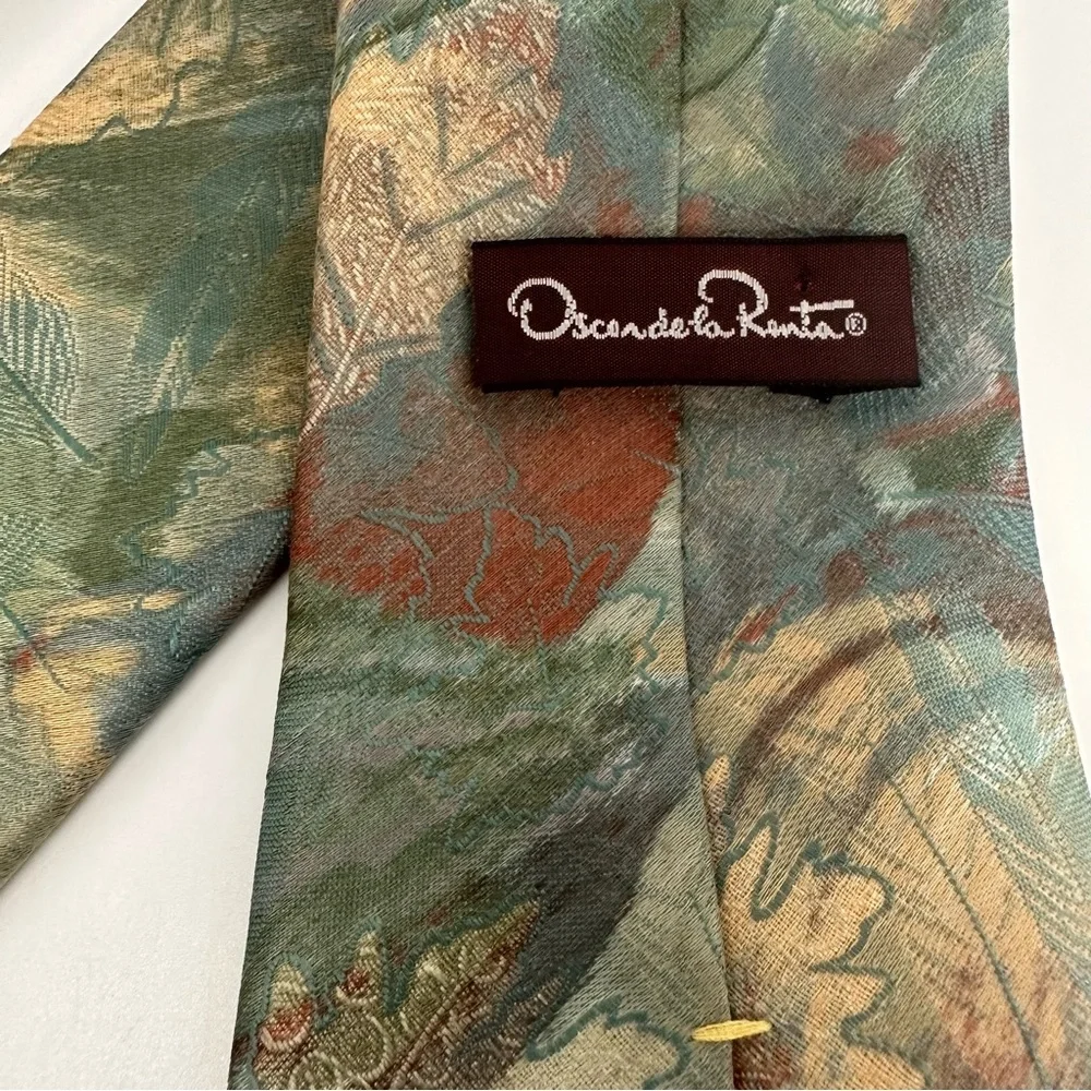 Vintage Oscar de la Renta textured modern impressionist tie 58 x 3.5